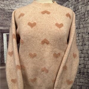 ADORA Heart Motif Pale Pink Sweater
